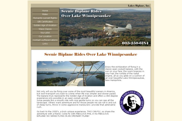 Scenic Biplane Rides Over Lake Winnipesaukee
