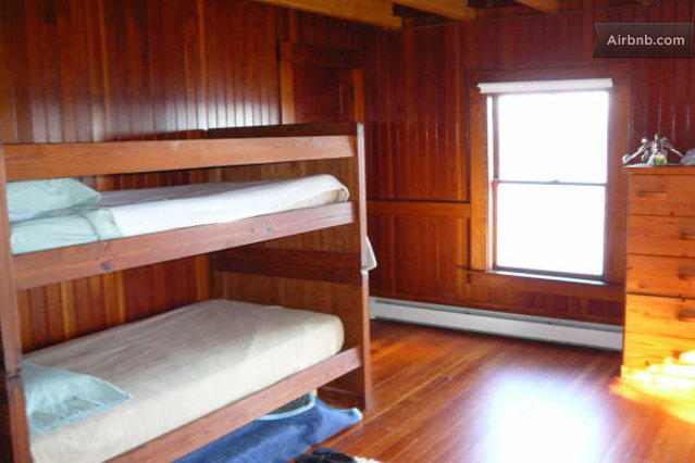 Plenty of room for the kids in this guest room furnished with bunk beds.