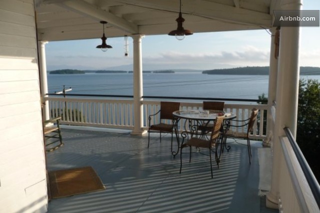 Beautiful view of the deck and the view that it offers..