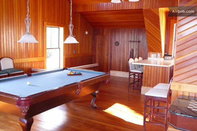 Enjoy a game of pool on our beautiful table during your stay at the house.